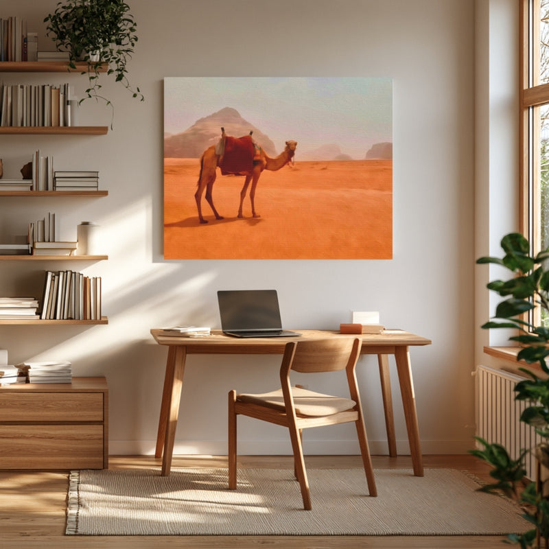 Wadi Rum, Jordan | Desert Valley Camel At Dusk | Original Series Gallery Canvas