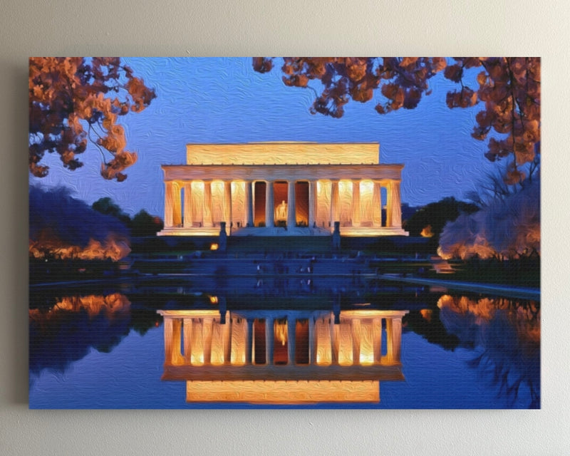 Washington DC, USA | Lincoln Memorial Cherry Blossoms | Original Series Gallery Canvas