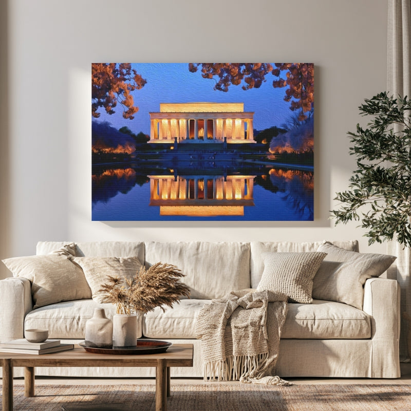 Washington DC, USA | Lincoln Memorial Cherry Blossoms | Original Series Gallery Canvas