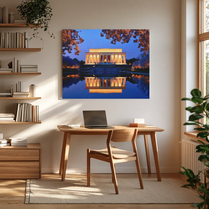 Washington DC, USA | Lincoln Memorial Cherry Blossoms | Original Series Gallery Canvas