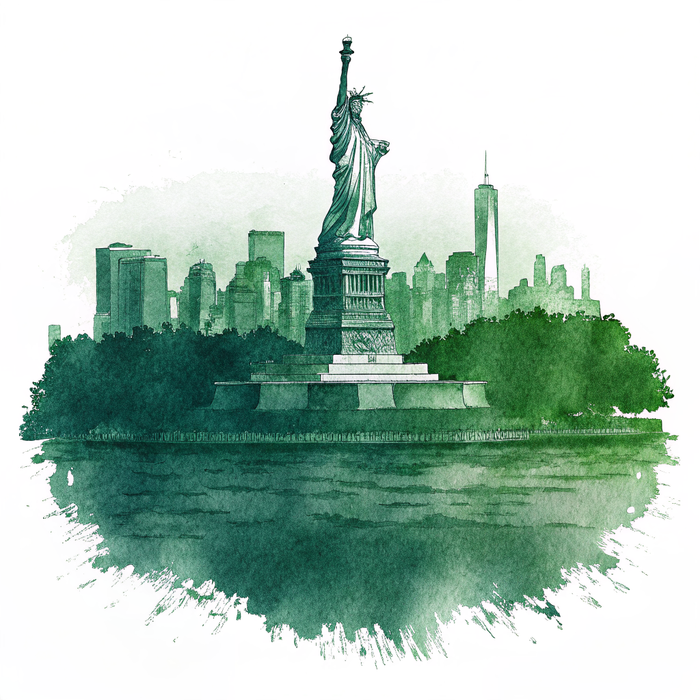 North America watercolor