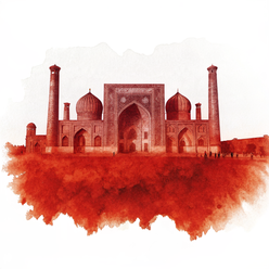 Uzbekistan watercolor