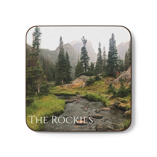Rocky Mountain National Park Hardboard Coaster - Artistic Home Decor for Coffee Lovers