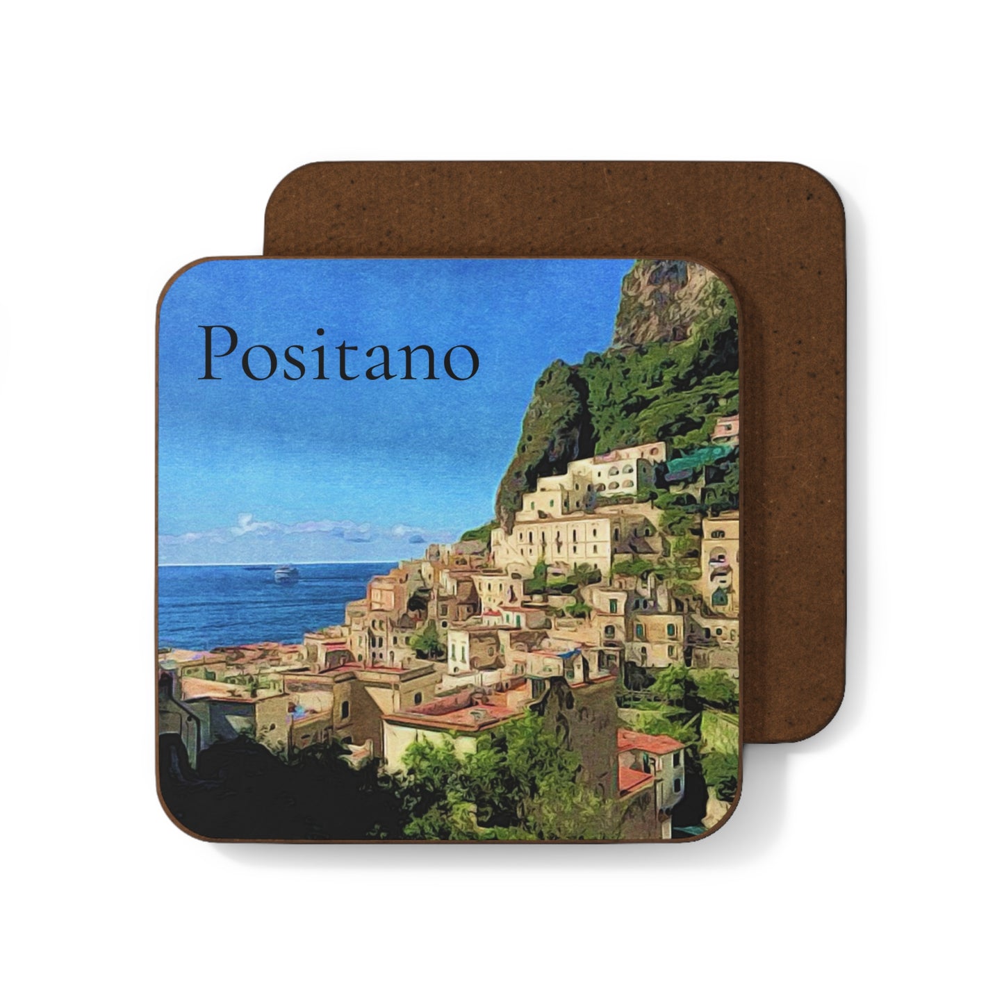 Positano Hardboard Coaster - Artistic Home Decor for Coffee Lovers