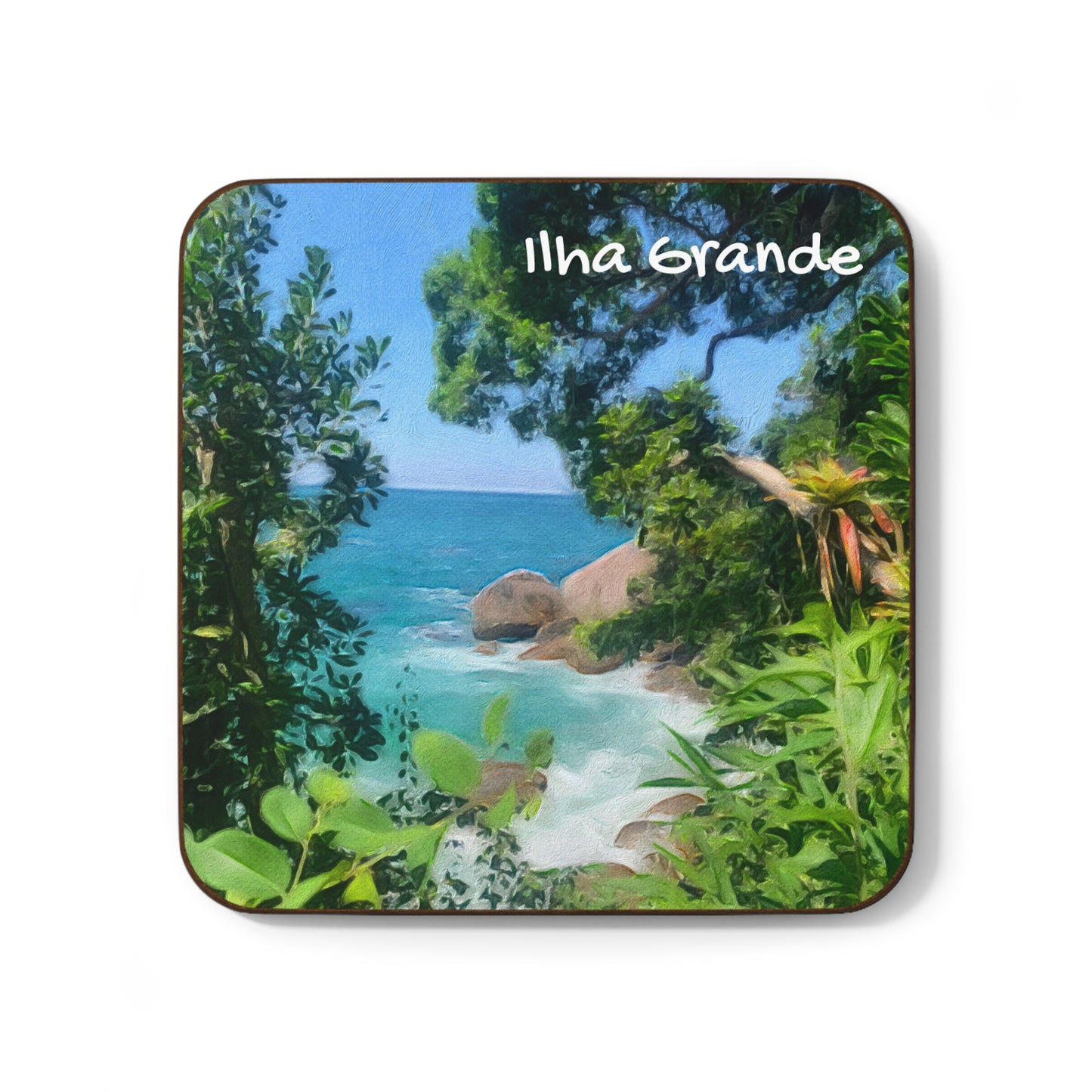 Ilha Grande Hardboard Coaster - Artistic Home Decor for Coffee Lovers