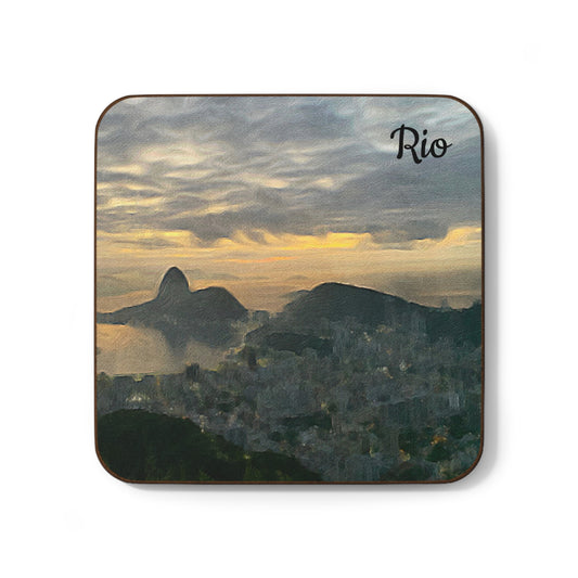 Rio de Janiero Hardboard Coaster - Artistic Home Decor for Coffee Lovers