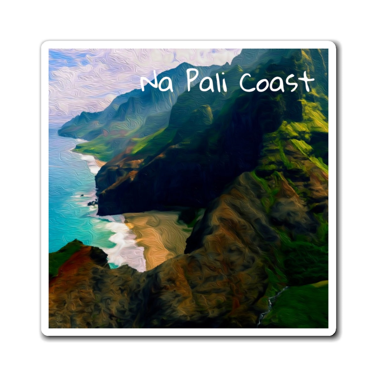 Na Pali Coast, Kauai | Watercolor Magnet | The Painted Passport®