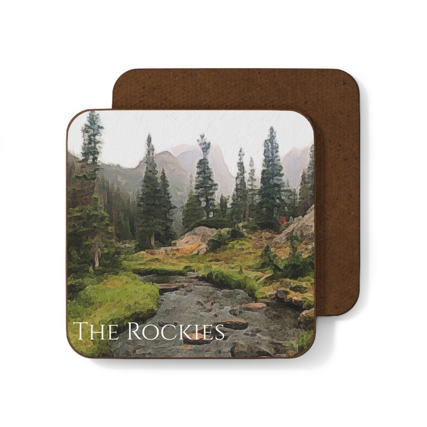 Rocky Mountain National Park Hardboard Coaster - Artistic Home Decor for Coffee Lovers