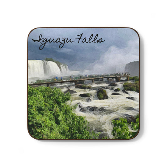 Iguazu Falls Hardboard Coaster - Artistic Home Decor for Coffee Lovers