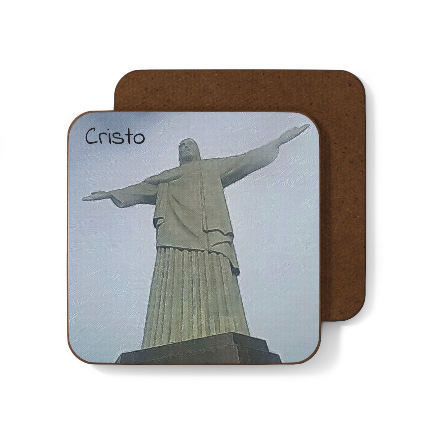 Christ the Redeemer Hardboard Coaster - Artistic Home Decor for Coffee Lovers