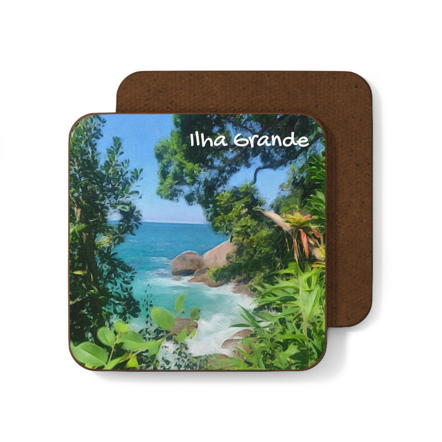 Ilha Grande Hardboard Coaster - Artistic Home Decor for Coffee Lovers