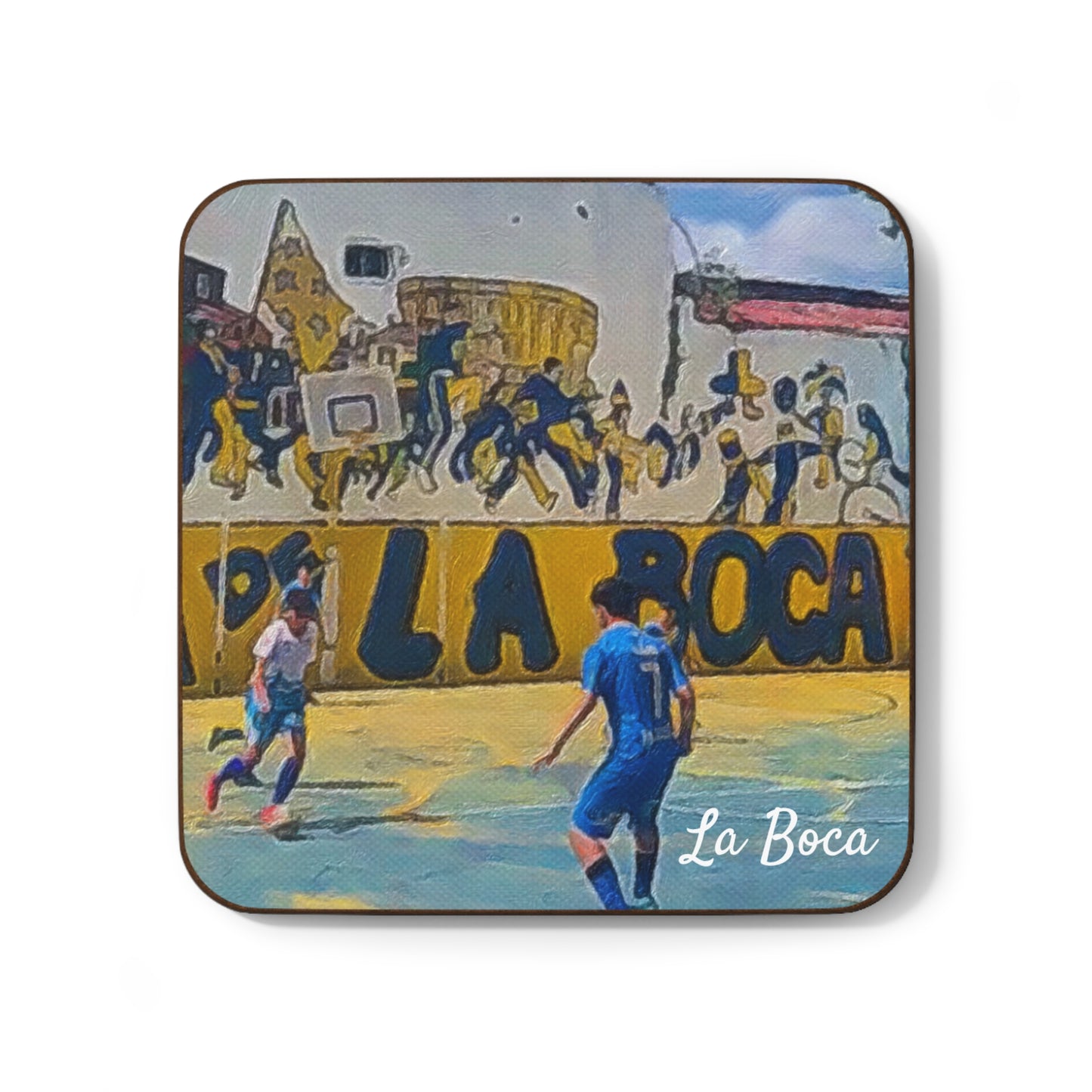 La Boca Buenos Aires, Argentina Hardboard Coaster - Artistic Home Decor for Coffee Lovers