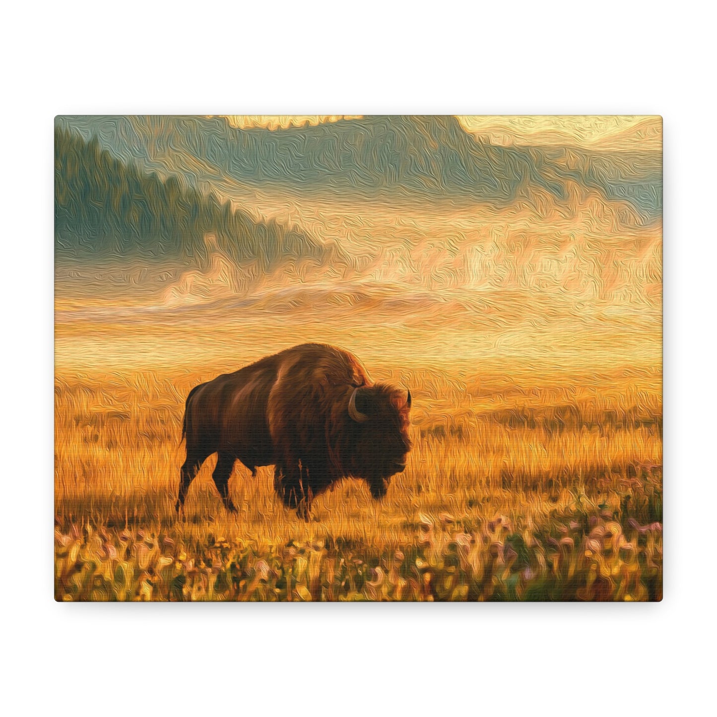 Yellowstone National Park, Wyoming | Watercolor Canvas Print | The Painted Passport®