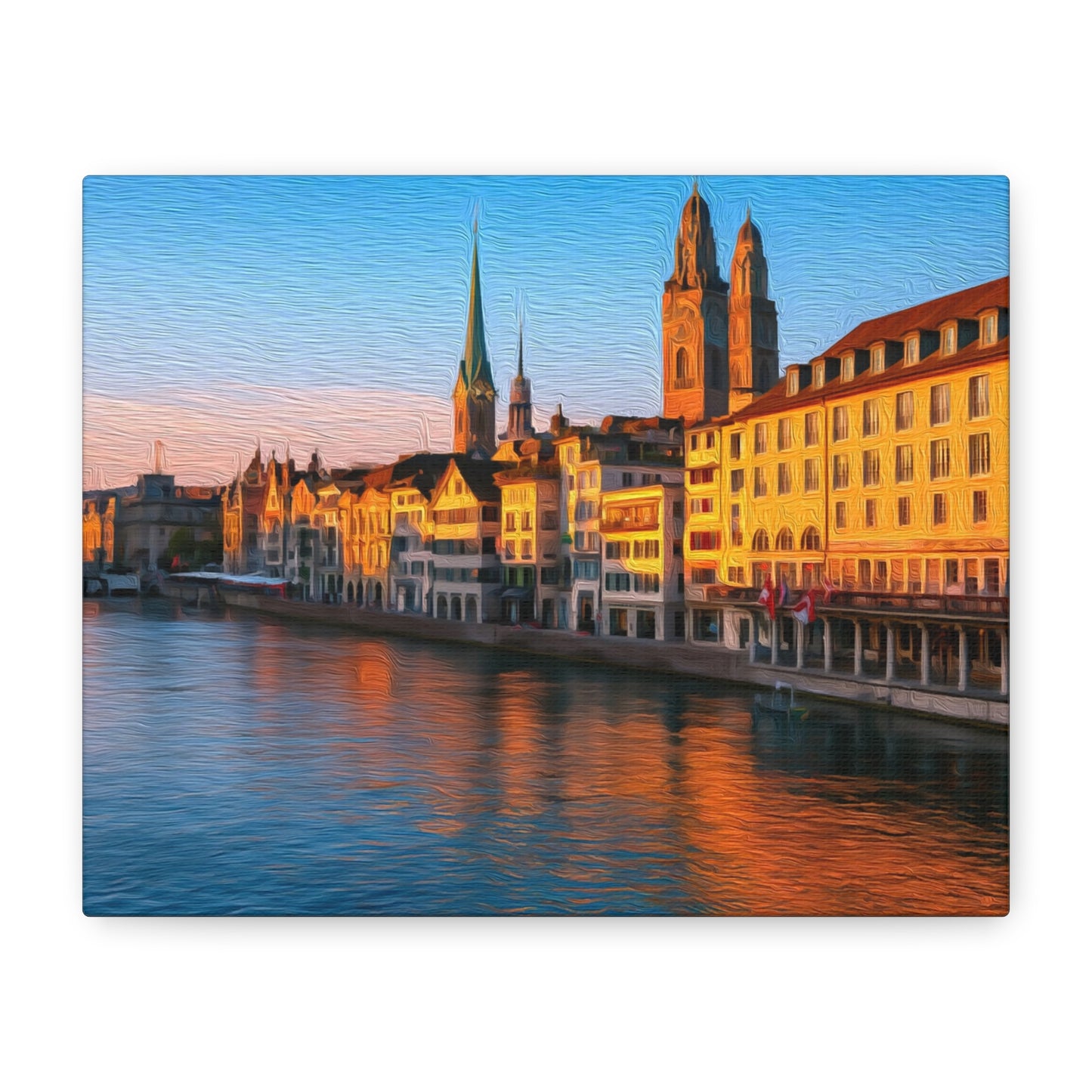 Zurich, Switzerland | Watercolor Canvas Print | The Painted Passport®