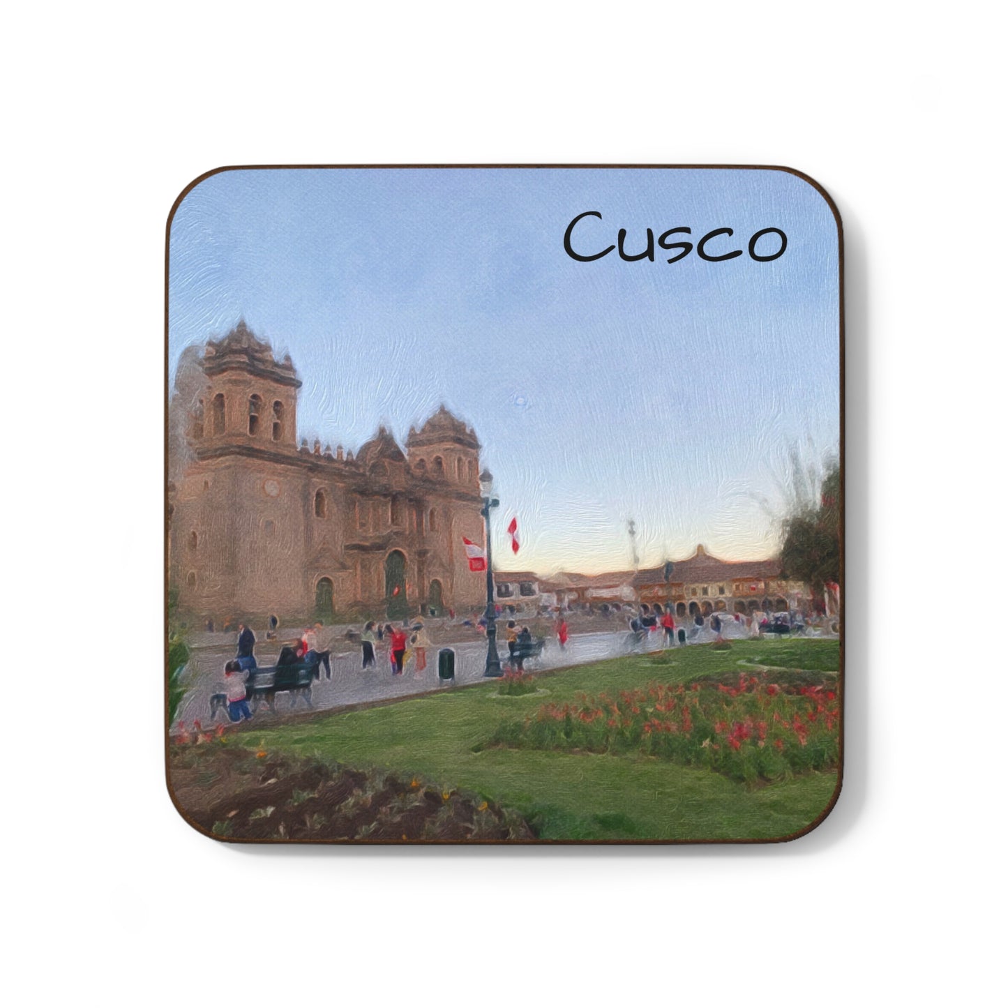 Cusco Peru Hardboard Coaster - Artistic Home Decor for Coffee Lovers