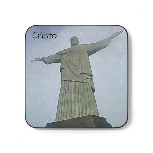 Christ the Redeemer Hardboard Coaster - Artistic Home Decor for Coffee Lovers