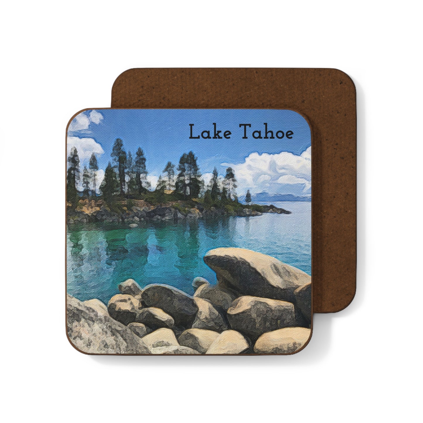Lake Tahoe Hardboard Coaster - Artistic Home Decor for Coffee Lovers
