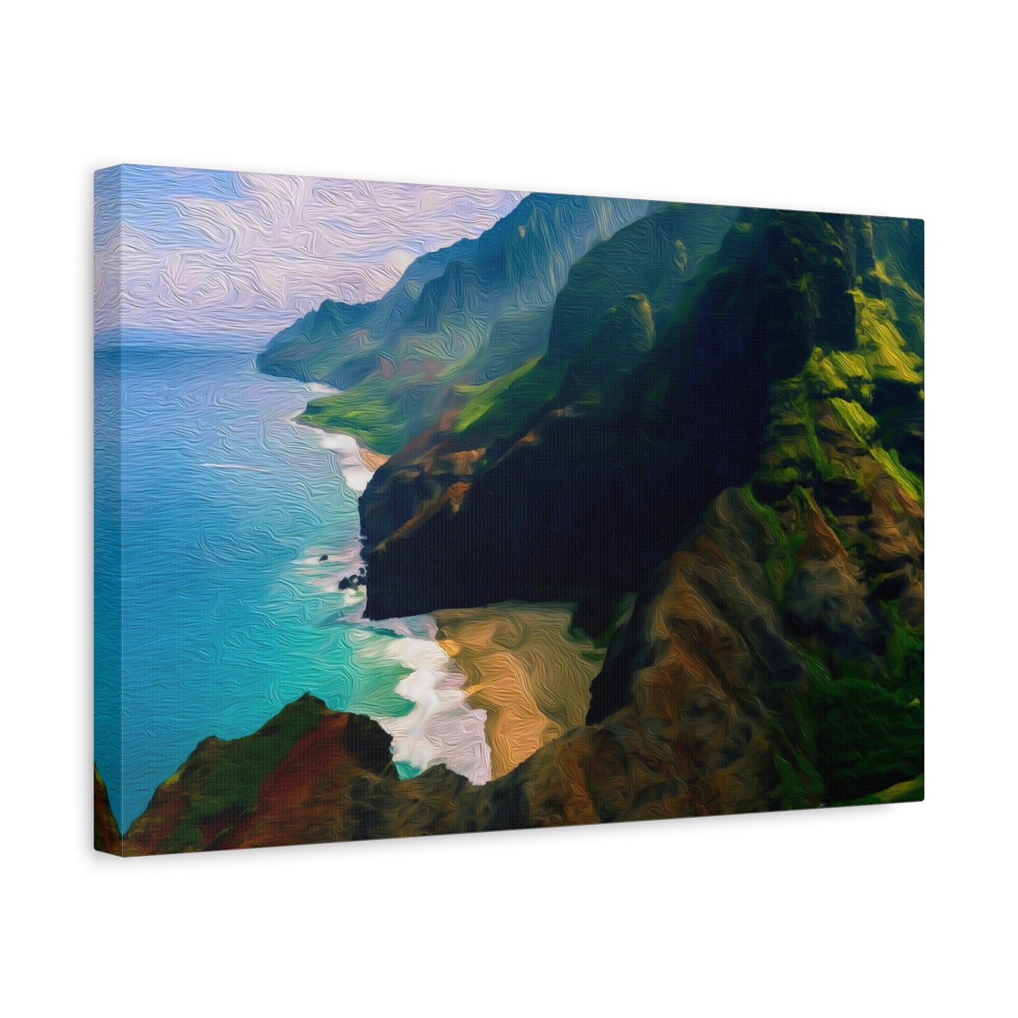 Na Pali Coast, Kauai | Watercolor Canvas Print | The Painted Passport®