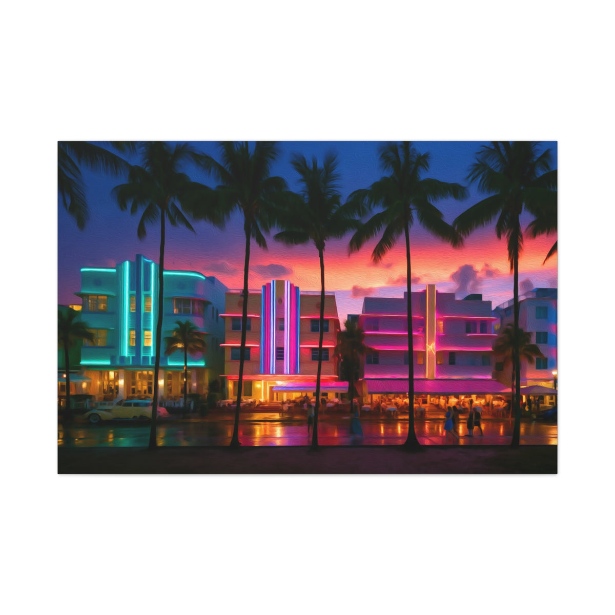 Miami, Florida | Watercolor Canvas Print | The Painted Passport®