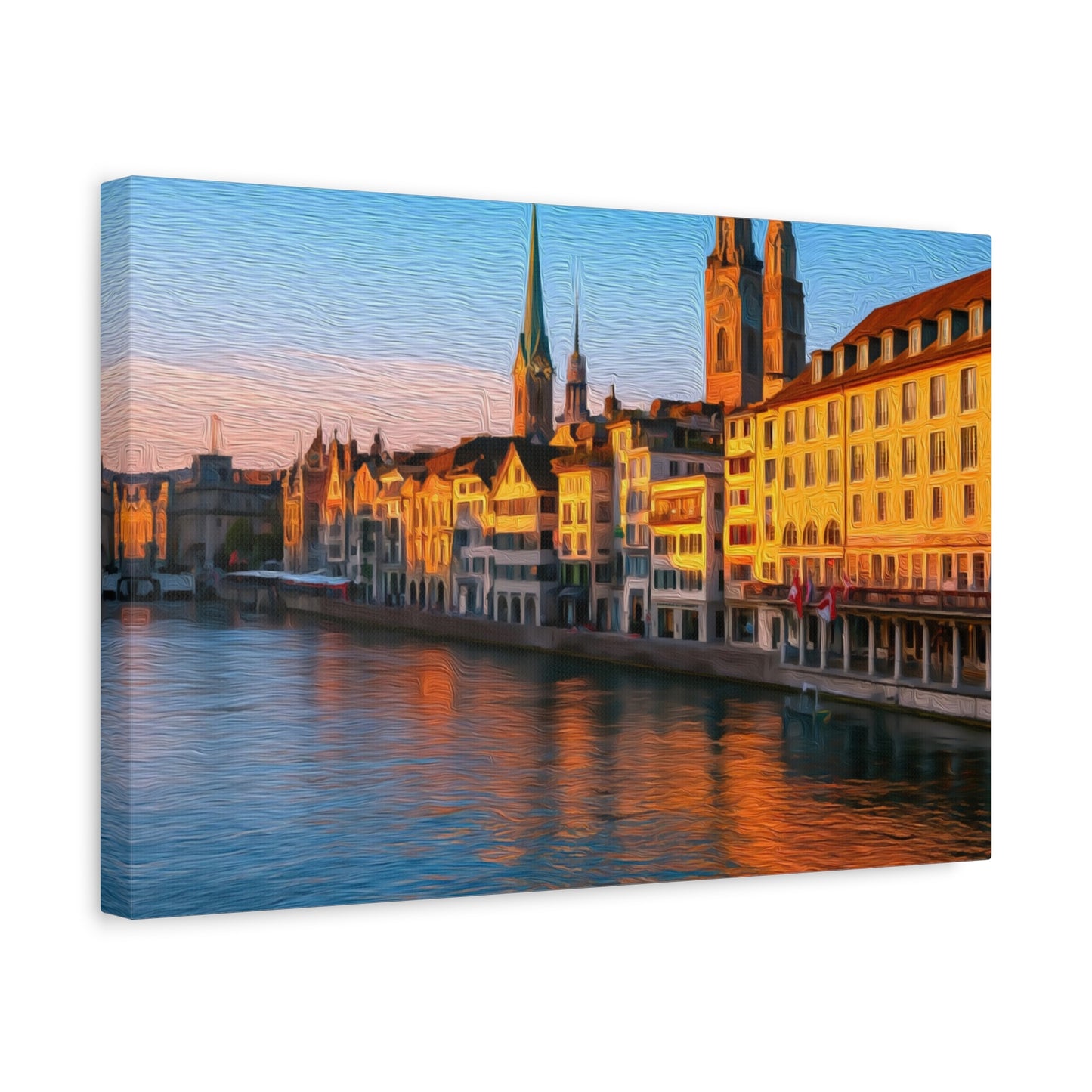 Zurich, Switzerland | Watercolor Canvas Print | The Painted Passport®
