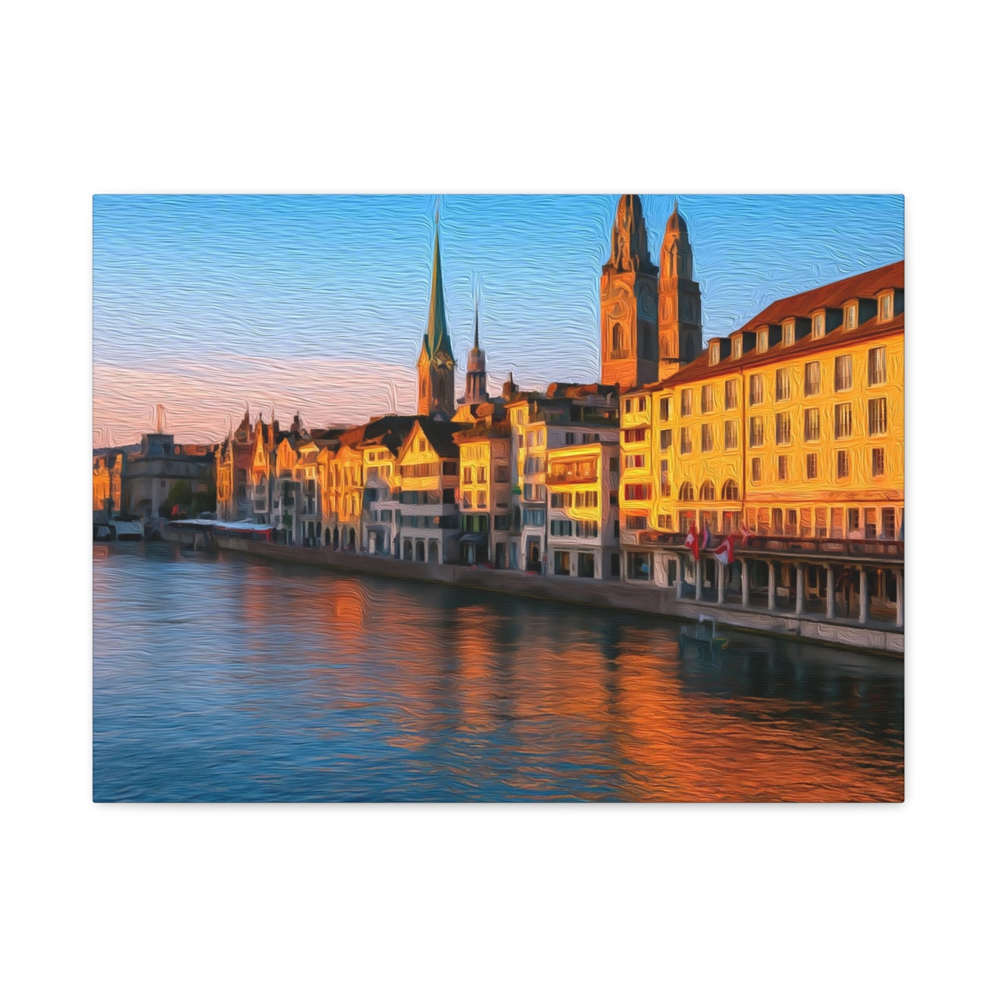 Zurich, Switzerland | Watercolor Canvas Print | The Painted Passport®