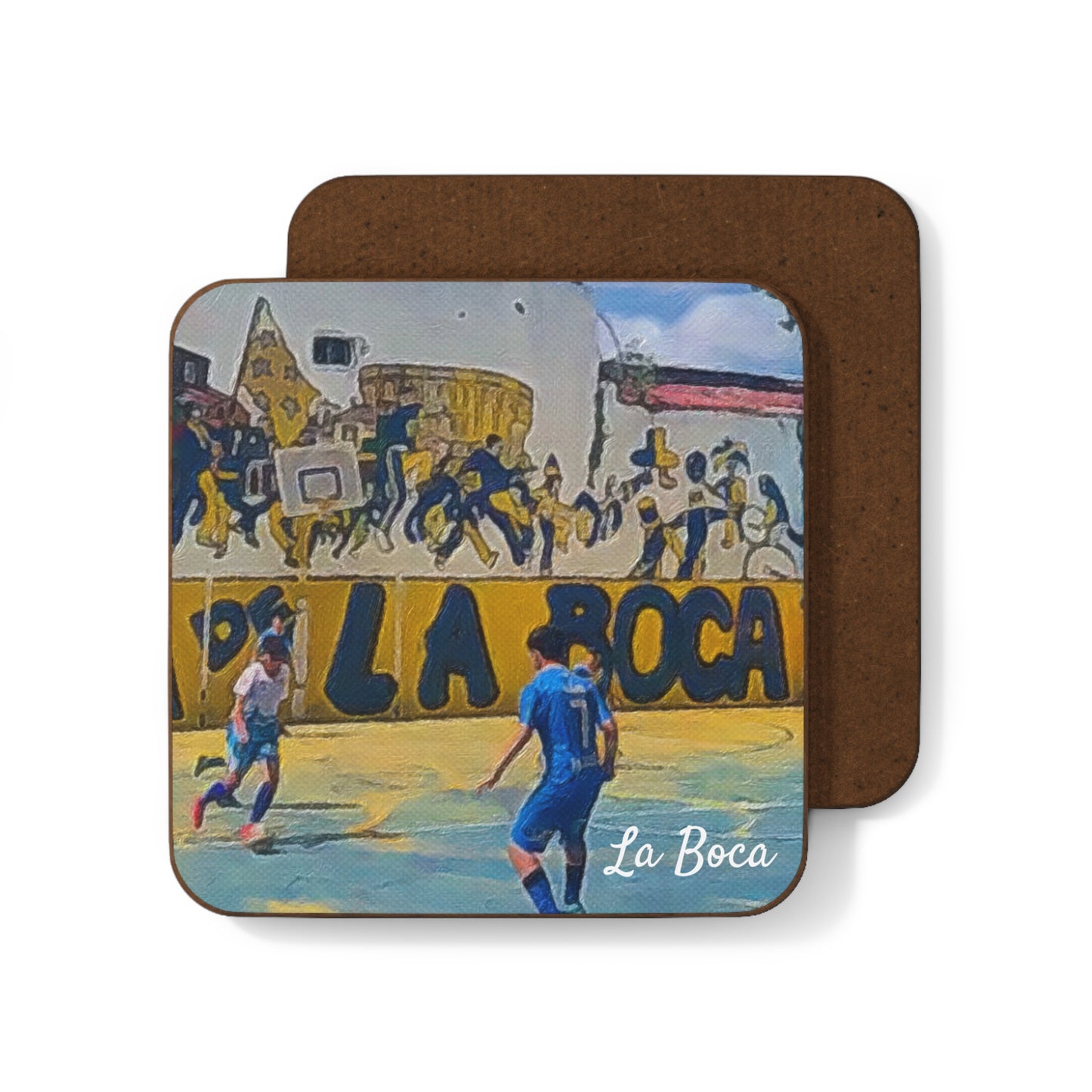 La Boca Buenos Aires, Argentina Hardboard Coaster - Artistic Home Decor for Coffee Lovers
