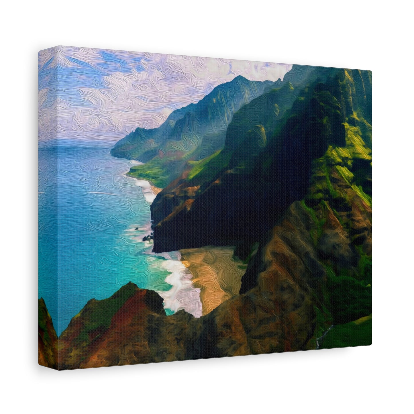Na Pali Coast, Kauai | Watercolor Canvas Print | The Painted Passport®