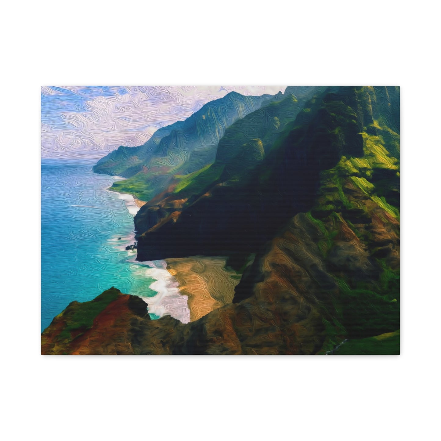 Na Pali Coast, Kauai | Watercolor Canvas Print | The Painted Passport®
