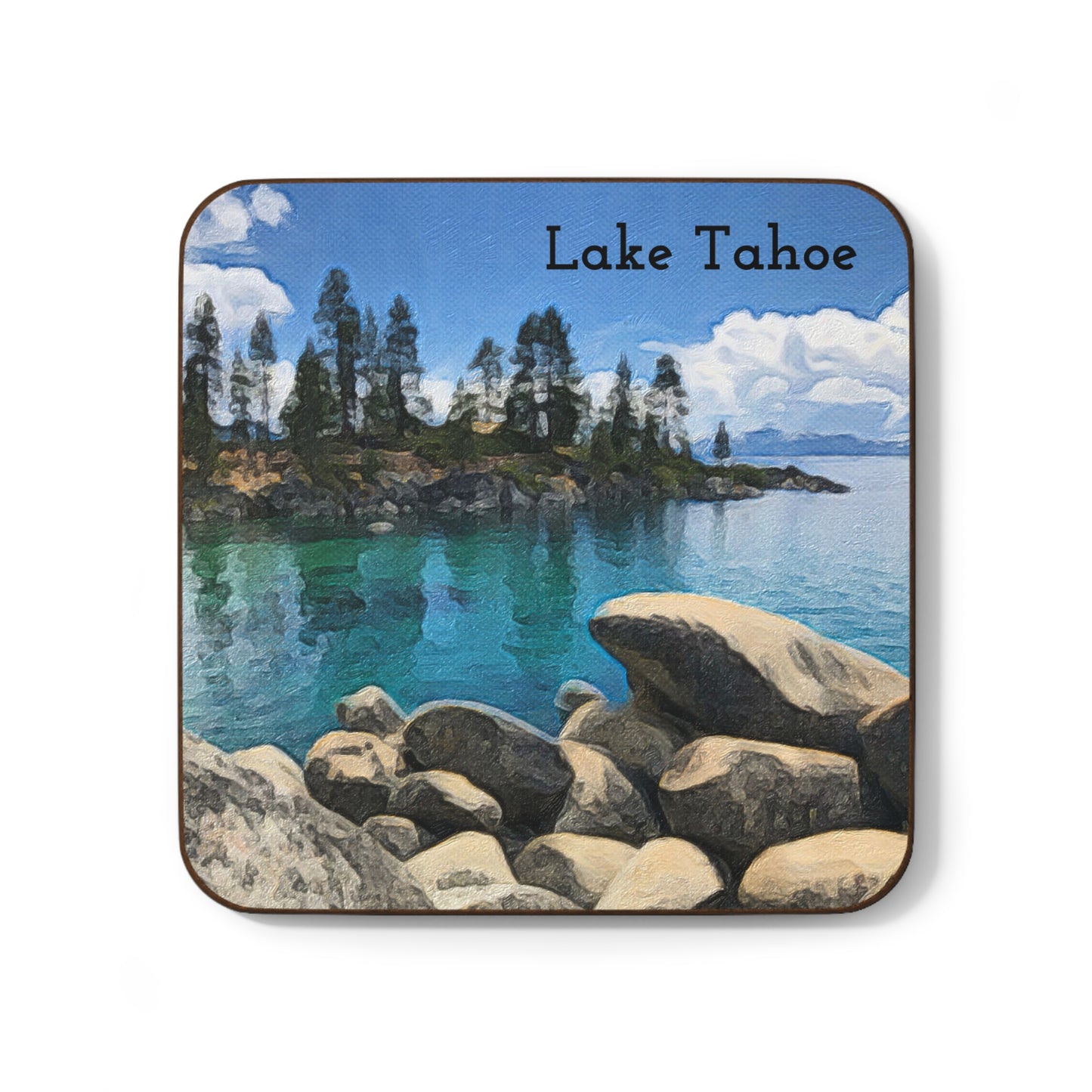 Lake Tahoe Hardboard Coaster - Artistic Home Decor for Coffee Lovers