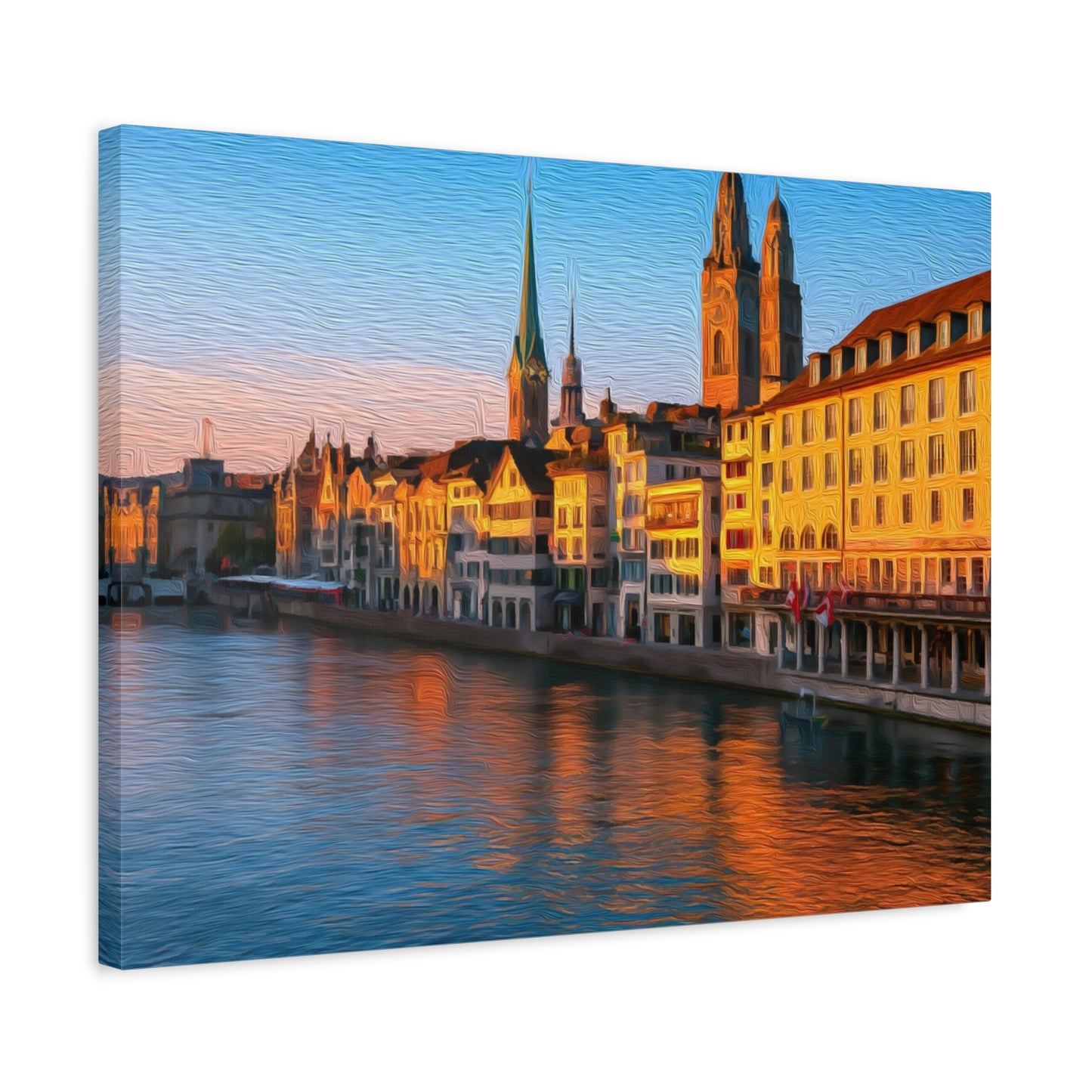 Zurich, Switzerland | Watercolor Canvas Print | The Painted Passport®
