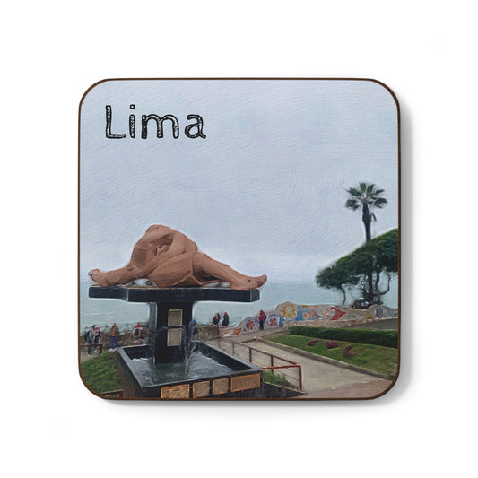 Lima, Peru Hardboard Coaster - Artistic Home Decor for Coffee Lovers