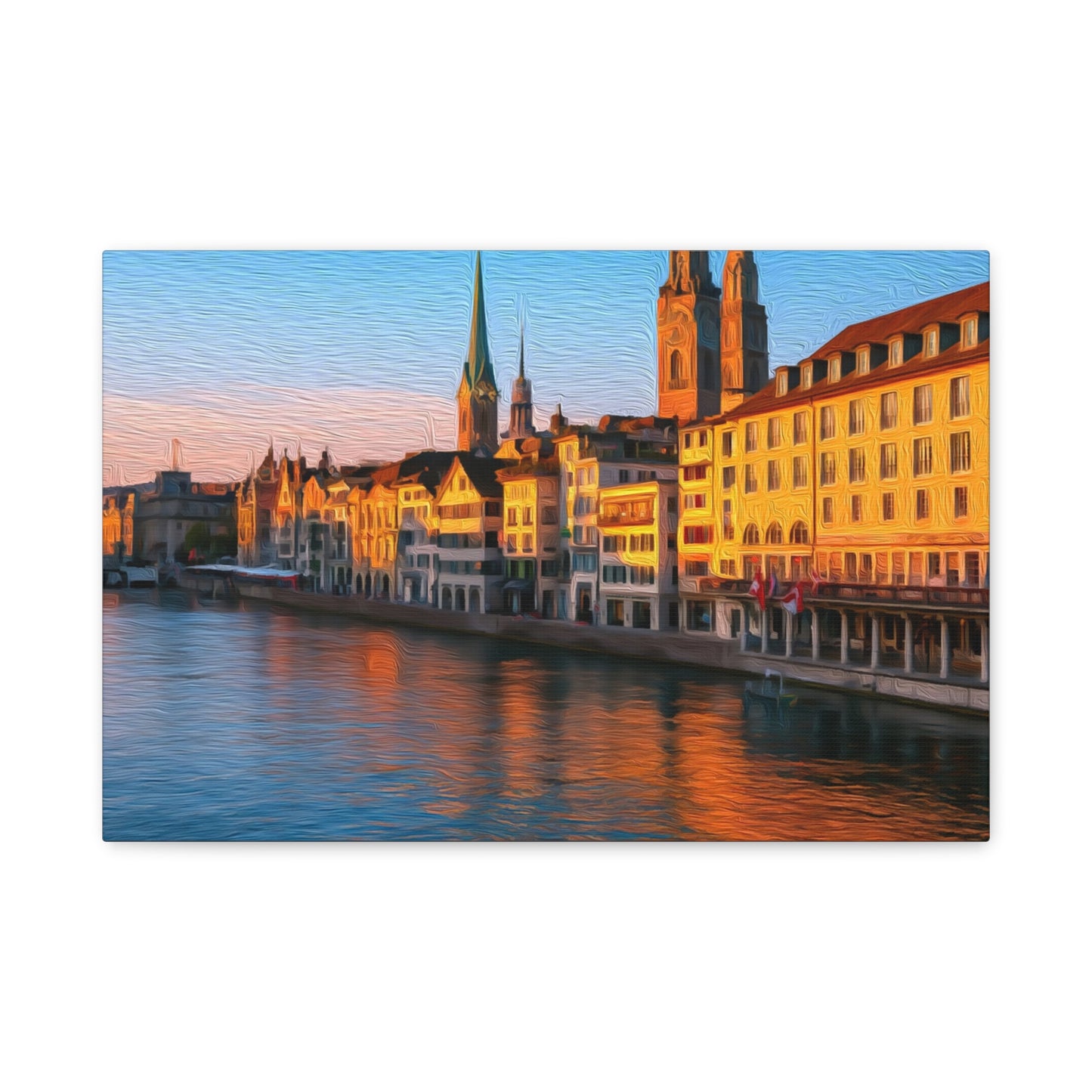 Zurich, Switzerland | Watercolor Canvas Print | The Painted Passport®
