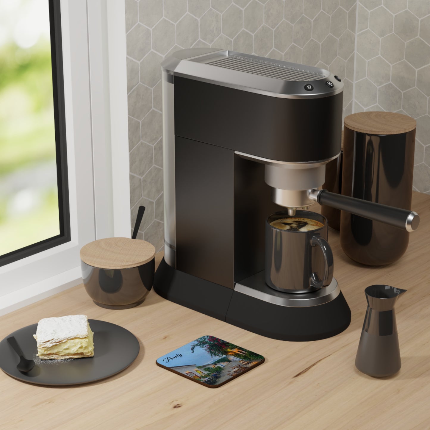 Paraty Brazil Hardboard Coaster - Artistic Home Decor for Coffee Lovers