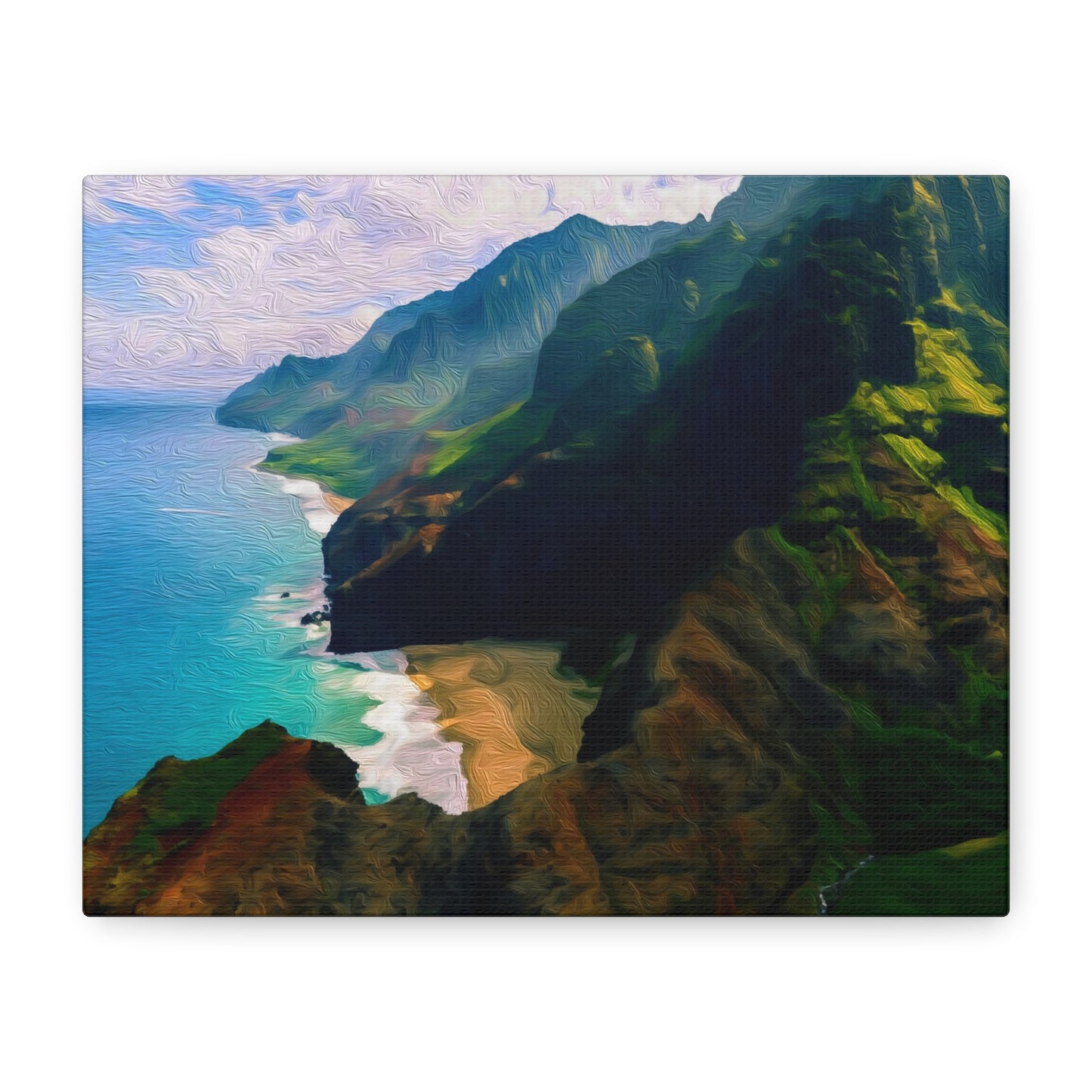 Na Pali Coast, Kauai | Watercolor Canvas Print | The Painted Passport®