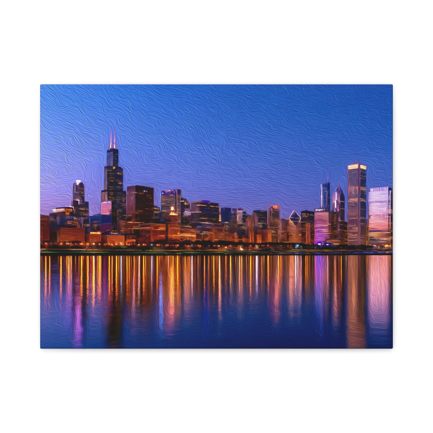 Chicago, Illinois | Watercolor Canvas Print | The Painted Passport®