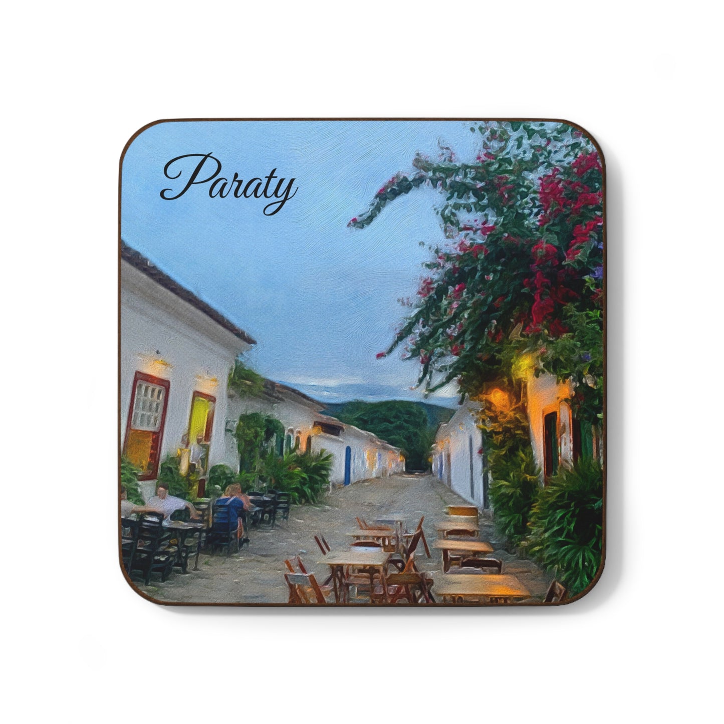 Paraty Brazil Hardboard Coaster - Artistic Home Decor for Coffee Lovers