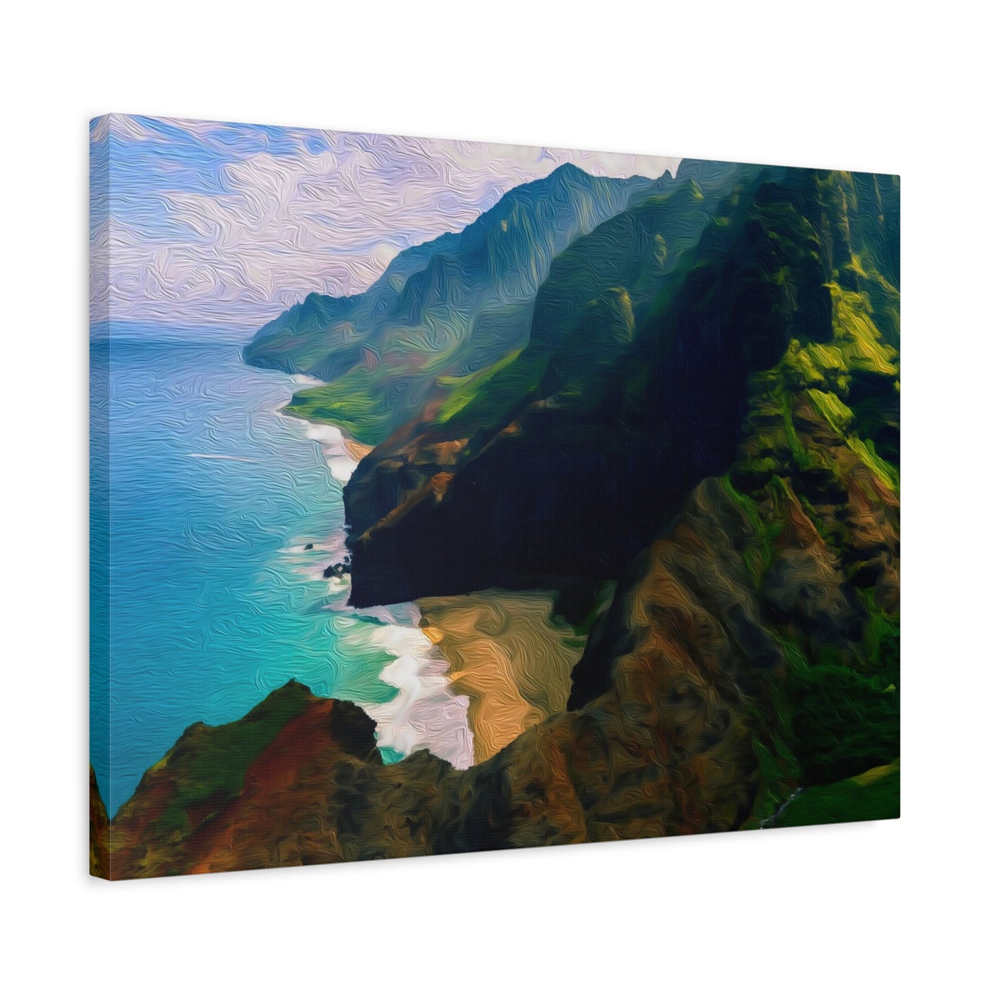 Na Pali Coast, Kauai | Watercolor Canvas Print | The Painted Passport®