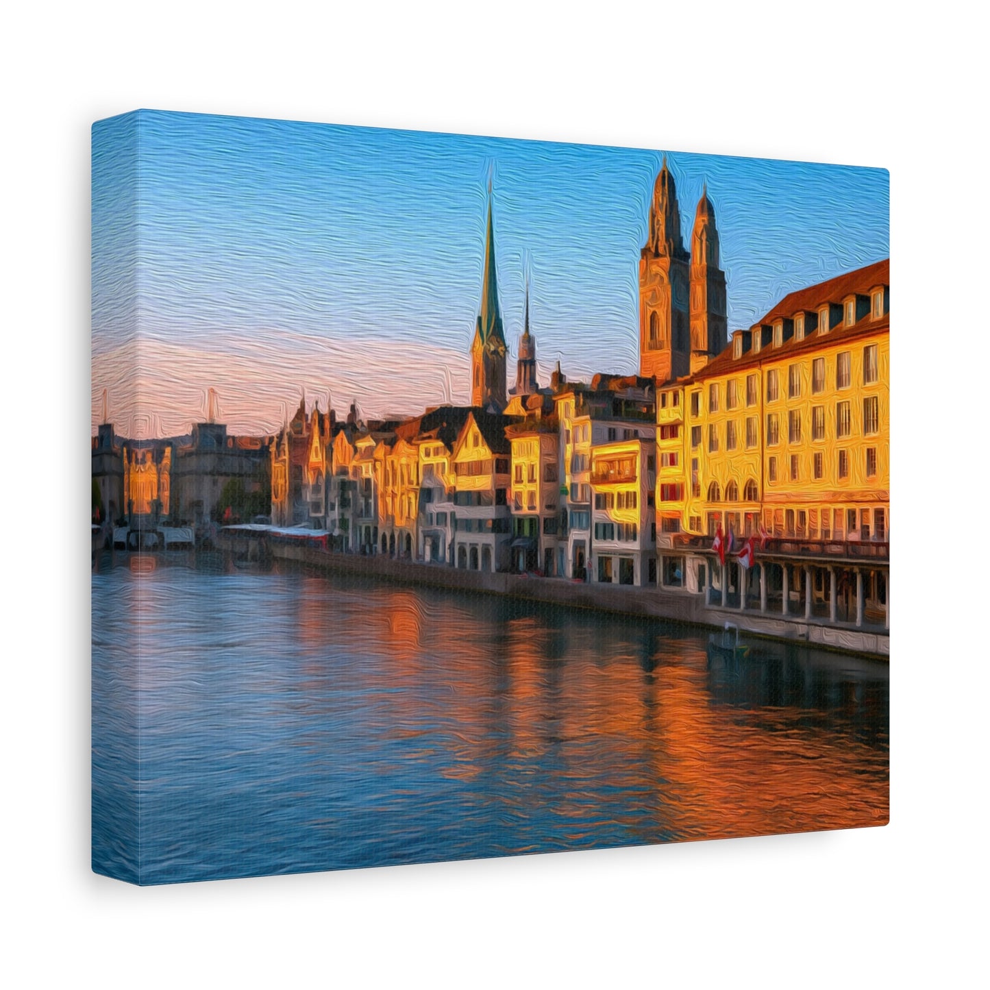 Zurich, Switzerland | Watercolor Canvas Print | The Painted Passport®