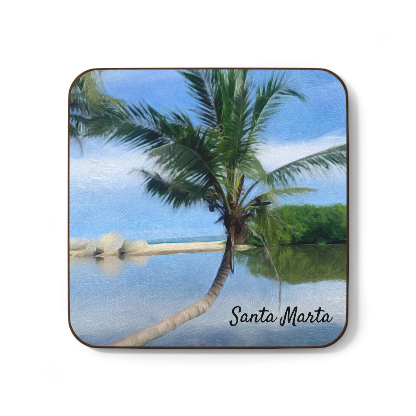 Santa Marta, Colombia 🌴 Hardboard Coaster - Artistic Home Decor for Coffee Lovers