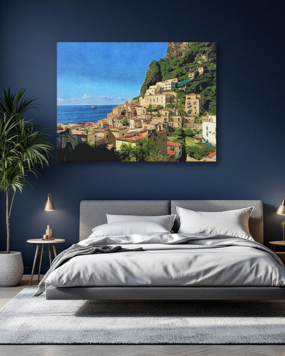 Positano, Italy | Cascading Cliffside | Original Series Canvas detail