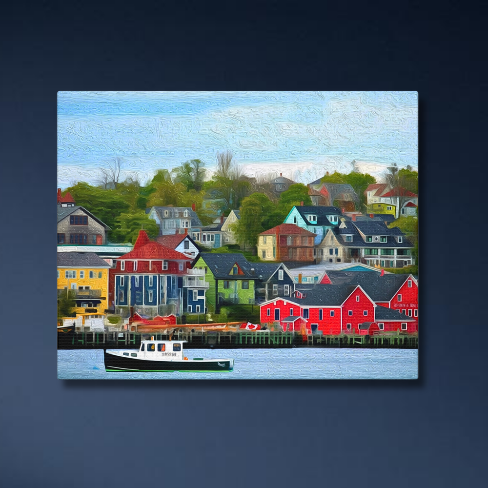 Lunenburg, Nova Scotia | Original Series Gallery Canvas | The Painted Passport® detail