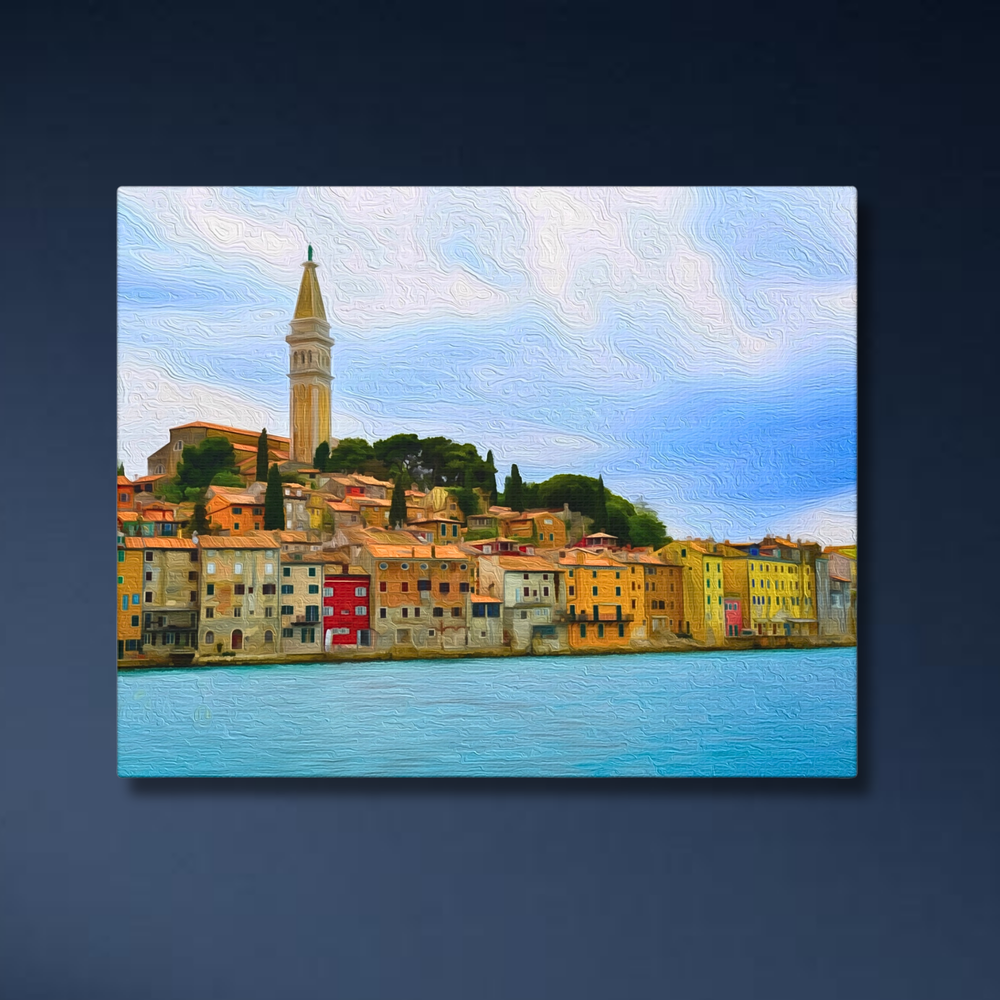 Rovinj, Croatia | Rovinj Coastal Town View | Original Series Gallery Canvas detail