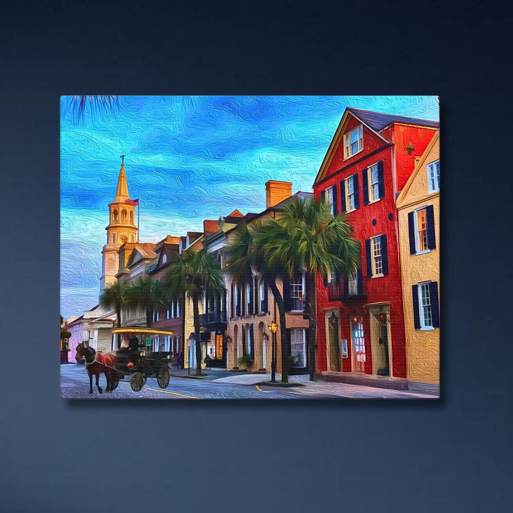 Charleston, South Carolina | Original Series Gallery Canvas | The Painted Passport® detail