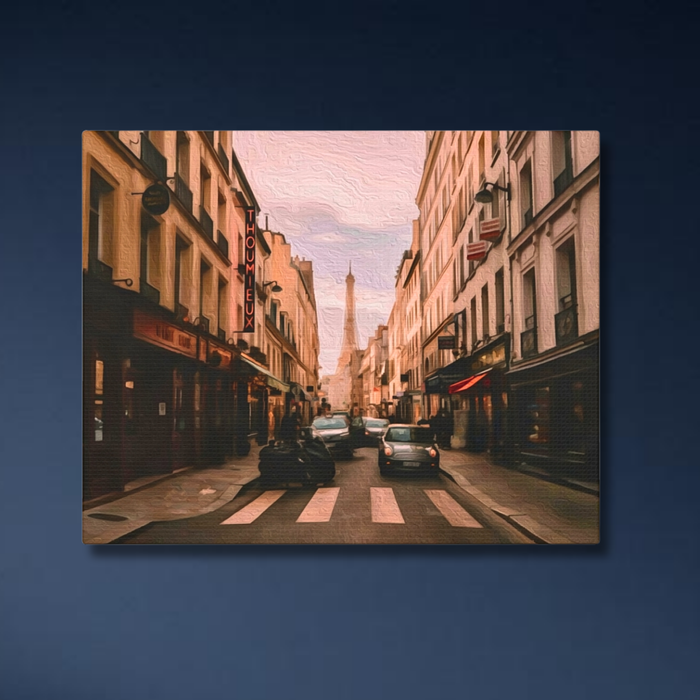 Paris, France | Eiffel Tower Street View | Original Series Gallery Canvas