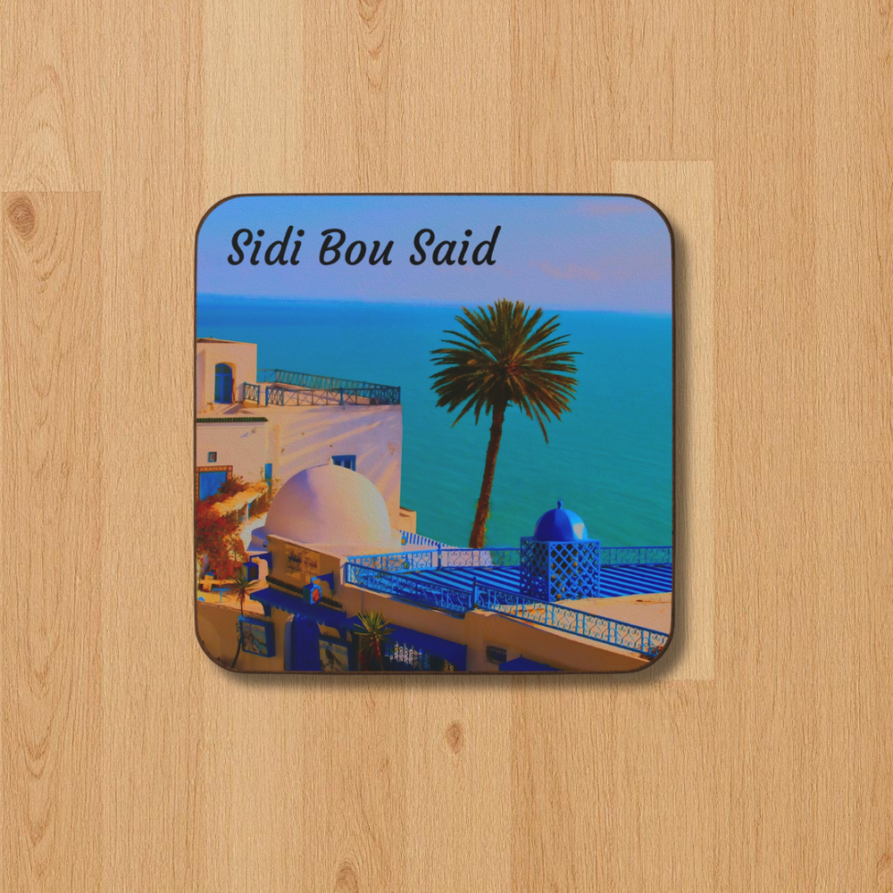 Sidi Bou Said, Tunisia | Original Series Hardboard Coaster