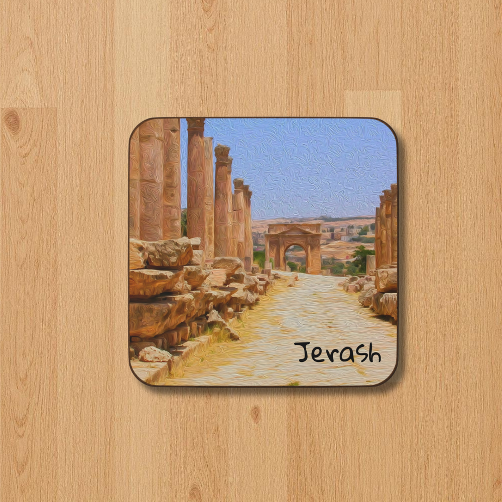 Jerash, Jordan | Ancient Roman Ruins Pathway | Original Series Hardboard Coaster