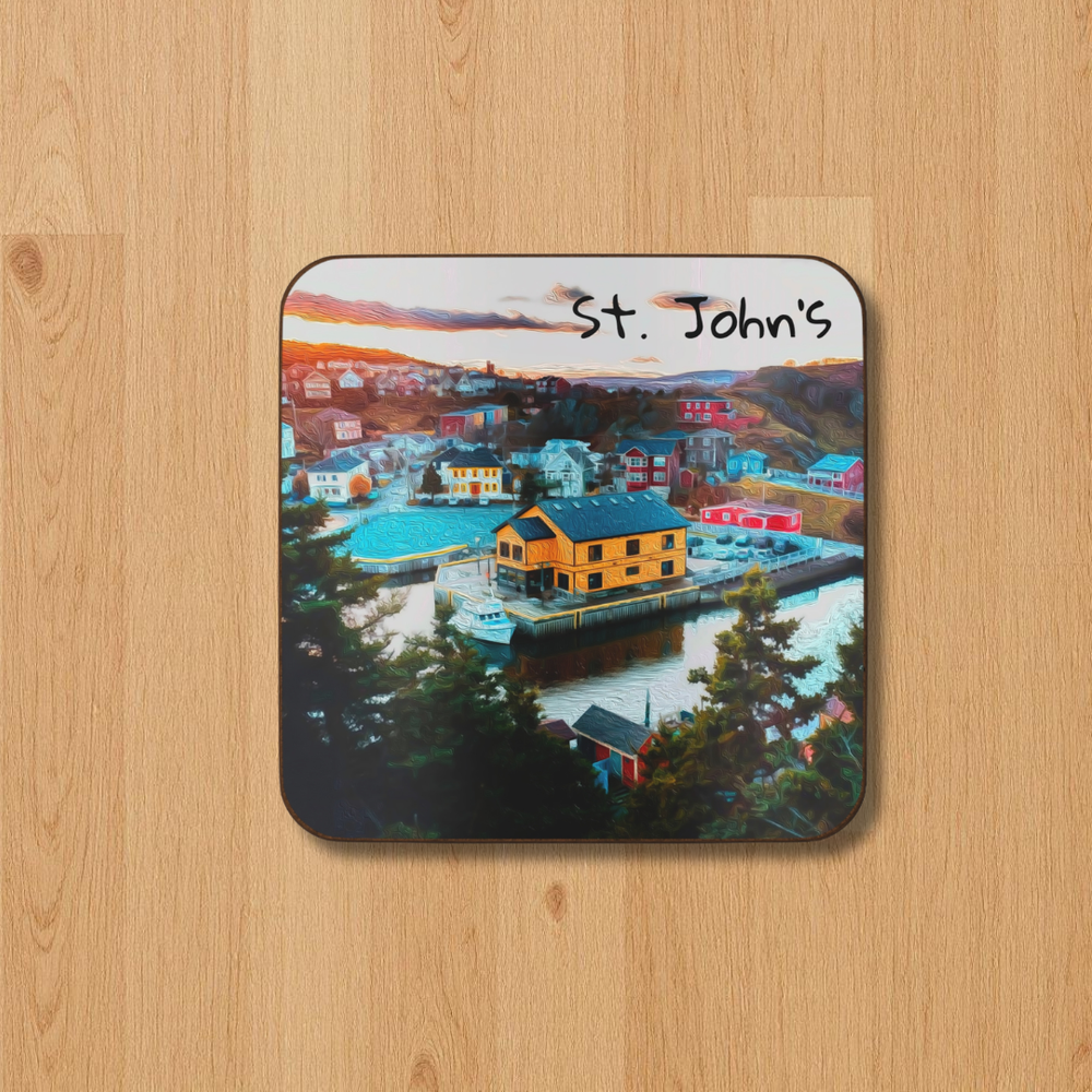 St. John’s, Newfoundland | Original Series Hardboard Coaster | The Painted Passport®