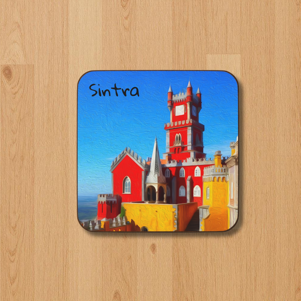 Sintra, Portugal | Pena Palace Coastal View | Original Series Hardboard Coaster