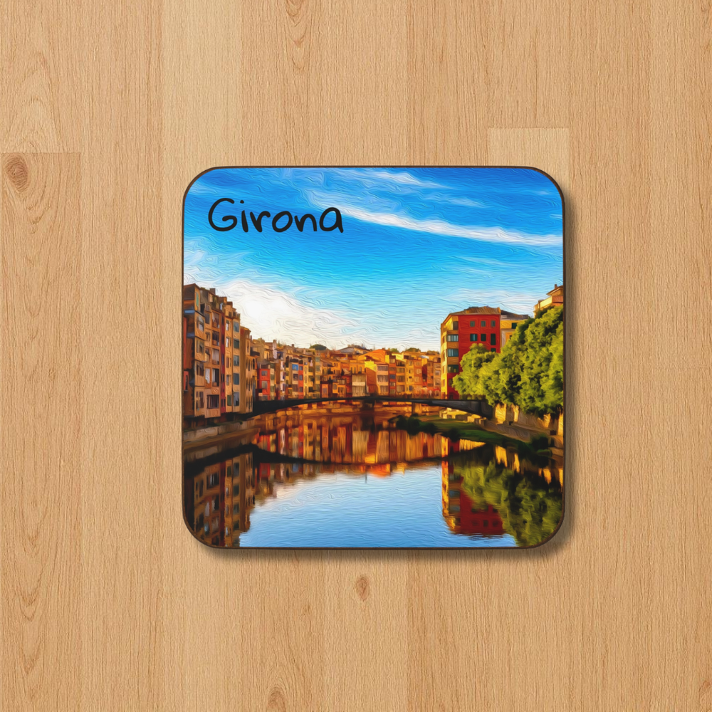 Girona, Spain | River Onyar Colorful Houses | Original Series Hardboard Coaster