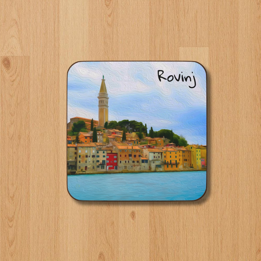 Rovinj, Croatia | Rovinj Coastal Town View | Original Series Hardboard Coaster